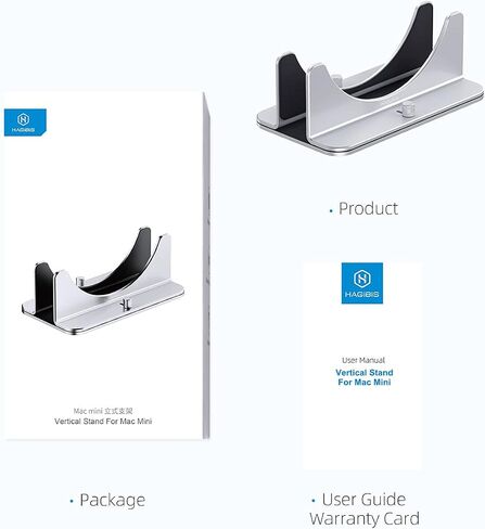 Hagibis Vertical Stand for Mac Mini M2, Aluminum Alloy Laptop Stand Anti-Slip Computer Holder Desktop Stand Compatible with M1 Chip Mac Mini, MC25 Pro in Saudi Arabia