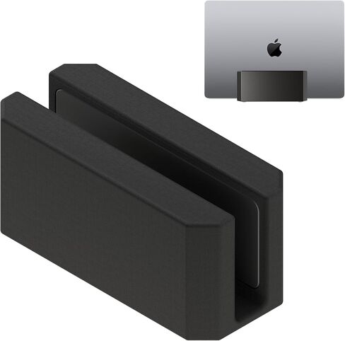 Vertical Laptop Stand for Apple MacBook Air | Minimalistic Vertical Desk Holder Docking Station | Matte Black Plastic in Saudi Arabia