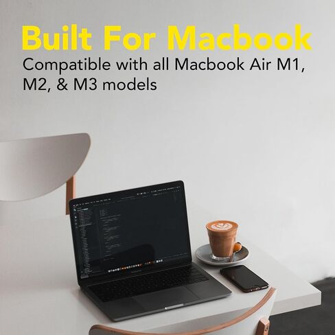 Vertical Laptop Stand for Apple MacBook Air | Minimalistic Vertical Desk Holder Docking Station | Matte Black Plastic in Saudi Arabia
