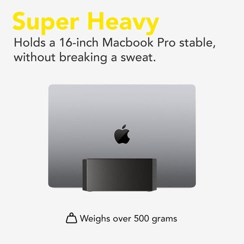 Vertical Laptop Stand for Apple MacBook Air | Minimalistic Vertical Desk Holder Docking Station | Matte Black Plastic in Saudi Arabia