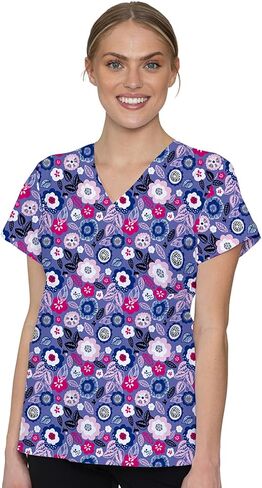 Med Couture Women's V-Neck Vicky Print Top, Urban Floral, X-Small in Saudi Arabia