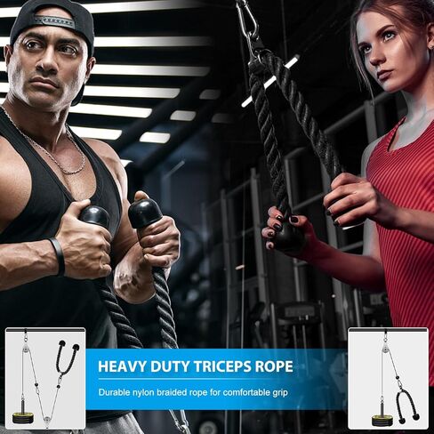 Cable Pulley System Home Gym, Fitness Gym Equipment for Home with Handle Triceps Rope Lat Pull Down Bar, Weight Pulley System Exercise for Biceps Tricep Arm Shoulder Back in Saudi Arabia