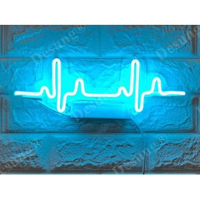 Neon Signs 14" ECG Electrocardiogram Electrocardiograph Custom Design Decorated Acrylic Panel Handmade Man Cave Neon Sign Light WB02 in Saudi Arabia