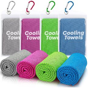 4 Pack Cooling Towels (40"x 12"), Soft Breathable Gym Towels, Outdoors Ice Towel for Neck and Face, Camp Essentials Microfiber Sweat Towels for Gym, Run, Yoga, Workout, Travel, Climb in Kuwait