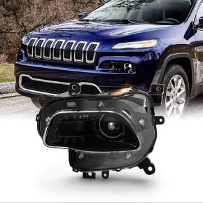 AKKON - يناسب 2014-2018 JEEP Cherokee [نوع الهالوجين] جهاز عرض أسود للمصابيح الأمامية للركاب من الجانب الأيمن in Kuwait