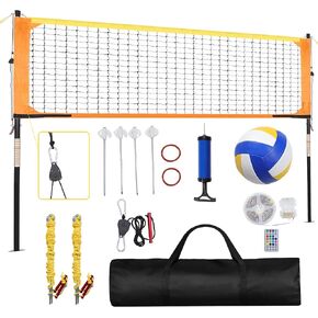 Heavy Duty Volleyball Net Outdoor with Anti-Sag System, Adjustable Aluminum Poles, Professional Volleyball Nets Set for Backyard and Beach, Volleyball and Carrying Bag in Saudi Arabia