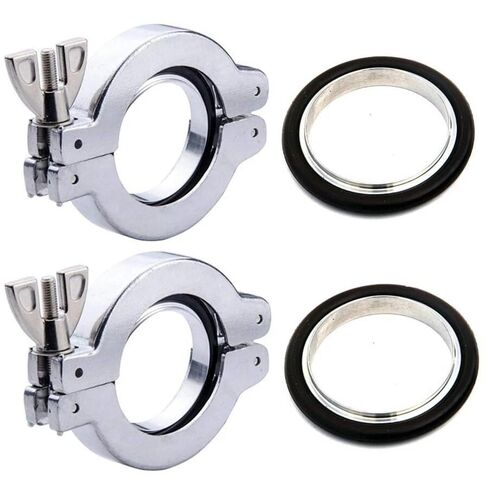 2 Sets KF40 Aluminium Vacuum Quick Flange clamp + Centering Ring w/O-Ring A590 in Kuwait