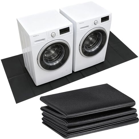 Washer Dryer Anti-Vibration Mat, 68x30'' Foldable Rubber Mat, Heavy Duty Shock Absorbing & Noise Reducing Pads, Non-Slip Waterproof Floor Protector for Washing Machine & Dryer, Vibration Control in Kuwait