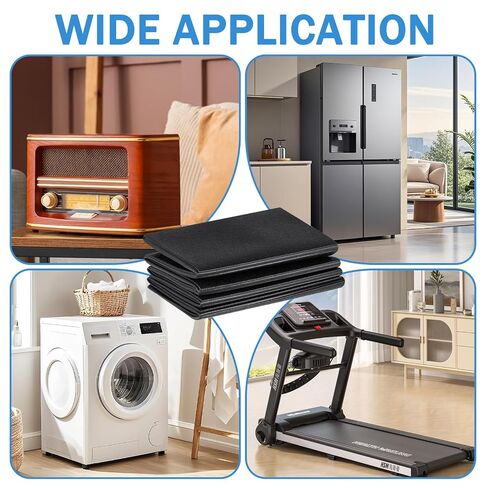 Washer Dryer Anti-Vibration Mat, 68x30'' Foldable Rubber Mat, Heavy Duty Shock Absorbing & Noise Reducing Pads, Non-Slip Waterproof Floor Protector for Washing Machine & Dryer, Vibration Control in Kuwait