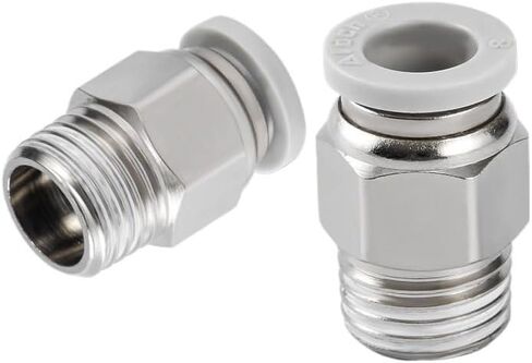 2Pcs PC Pneumatic Joint External Thread Straight Through Quick Connector Quick Insert Pneumatic Joint Pneumatic Component(WhitePC14-03) in Kuwait