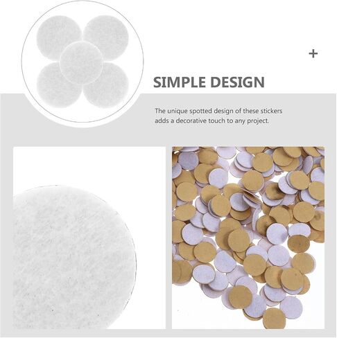 500pcs Adhesive Felt Circles Stickers White 20mm DIY Clothing Cushion Fabric Pads for Crafts and Sewing Festival Decorations in Kuwait