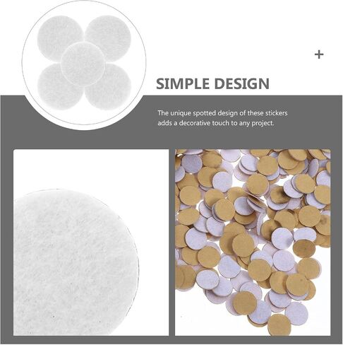 COHEALI 500pcs White Adhesive Felt Circles Decorative Clothes Stickers Dot Felt Gaskets for DIY Handmade Sewing Crafts in Kuwait