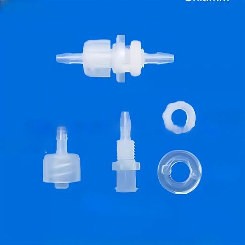 (Pack of 100) Female Luer Lock Bulkhead Barbed Fittings & Male Luer Connectors Food Grade, Plastic with Nut, Washer, PP (1/8'' 4 parts) in Kuwait