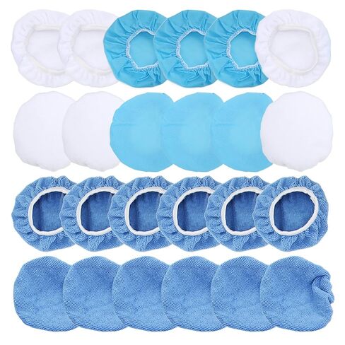 LiebeWH Polishing Bonnet Set, 24 Pack Microfiber Nonwoven Cotton Buffing Bonnet Set 6in 150mm for Waxing Polishing Cars Motorcycles Boats Ship with 3 Pad Types in Kuwait