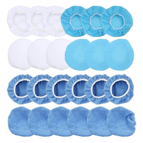 LiebeWH Polishing Bonnet Set, 24 Pack Microfiber Nonwoven Cotton Buffing Bonnet Set 6in 150mm for Waxing Polishing Cars Motorcycles Boats Ship with 3 Pad Types in Kuwait
