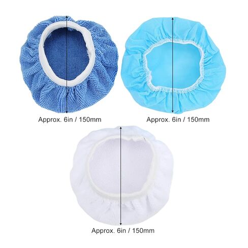 LiebeWH Polishing Bonnet Set, 24 Pack Microfiber Nonwoven Cotton Buffing Bonnet Set 6in 150mm for Waxing Polishing Cars Motorcycles Boats Ship with 3 Pad Types in Kuwait