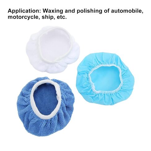 LiebeWH Polishing Bonnet Set, 24 Pack Microfiber Nonwoven Cotton Buffing Bonnet Set 6in 150mm for Waxing Polishing Cars Motorcycles Boats Ship with 3 Pad Types in Kuwait