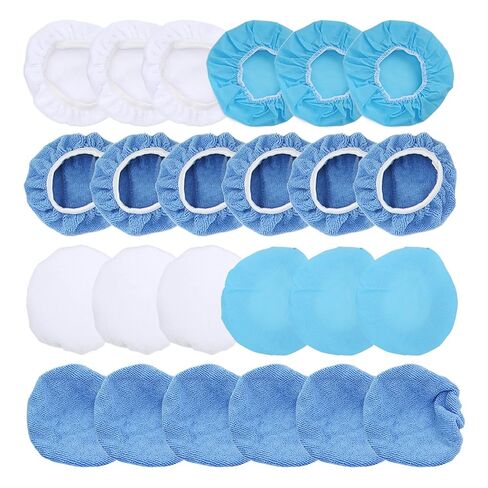 LiebeWH Polishing Bonnet Set, 24 Pack Microfiber Nonwoven Cotton Buffing Bonnet Set 6in 150mm for Waxing Polishing Cars Motorcycles Boats Ship with 3 Pad Types in Kuwait