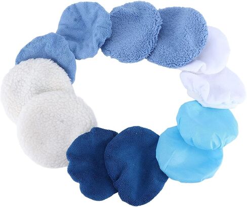 28-Piece Multi-Material Buffer Bonnet Set – Coral Fleece, Terry Cloth, Lamb Fleece & Non-Woven Fabric for Car and Furniture Waxing & Polishing – Washable, Non-Shedding in Saudi Arabia