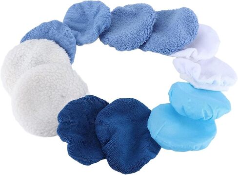 28-Piece Multi-Material Buffer Bonnet Set – Coral Fleece, Terry Cloth, Lamb Fleece & Non-Woven Fabric for Car and Furniture Waxing & Polishing – Washable, Non-Shedding in Saudi Arabia