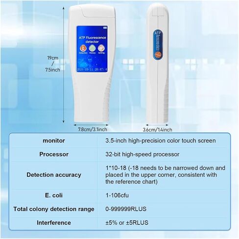 Portable ATP Fluorescence Tester, Rechargeable Handheld Fluorescent Microbial Surface Cleanliness Tester Food Hygiene Monitor in Saudi Arabia