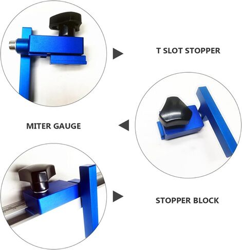 LIFKOME Aluminum Alloy T Slot Miter Gauge Stop Block for Woodworking with Simple Installation and Disassembly, Blue Replacement Miter Track Stop for DIY Woodworking Projects in Kuwait