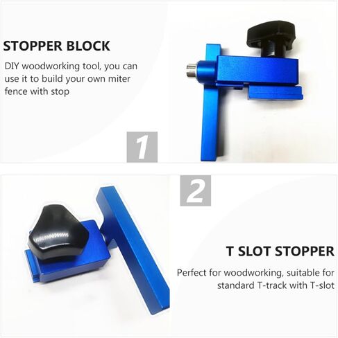 LIFKOME Aluminum Alloy T Slot Miter Gauge Stop Block for Woodworking with Simple Installation and Disassembly, Blue Replacement Miter Track Stop for DIY Woodworking Projects in Kuwait