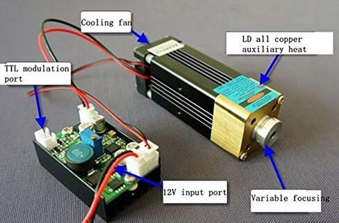 W4 صناعة الليزر 445nm / 447nm / 450nm M W G-L4000 وحدة نقطة الليزر الزرقاء ديود NDB7A75 ث / TTL0-20 كيلو هرتز ومروحة التبريد والعمل لفترة طويلة in Kuwait