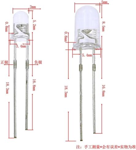 صمامات ثنائية LED 500 قطعة 3 مم مجموعة متنوعة من الصمام الثنائي مختلط اللون أحمر أخضر أصفر أزرق أبيض برتقالي in Kuwait