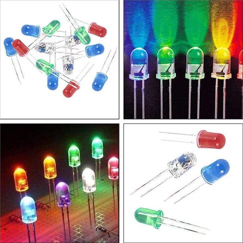 ثنائيات إضاءة LED 500 قطعة LED صمام ثنائي باعث للضوء أحمر أصفر أزرق أخضر أبيض 5 مللي متر صمام ثنائي مضيء مجموعة متنوعة in Kuwait