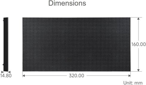TUOPUONE RGB Full-Color LED Matrix Panel, 4mm Pitch, 80×40 Pixels, Adjustable Brightness in Kuwait
