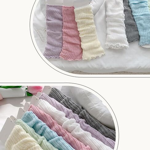 Spring Thin Sock Sleeves Kids Stringy Selvedge Socks Macaron Color Korean Version Girls Stackable Socks in Kuwait