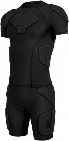 Padded Shirt with EVA Padding Ergonomic Compression Shirt with Back Pads Lightweight Apparel for Collision Sports in Kuwait