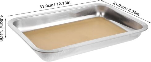 OUNONA Stainless Steel Laboratory Dissecting Pan: 12.2x8.3x1.6 Wax-Lined Biology Dissection Tray for Junior Senior Science Lab Teaching Supplies Instrument in Kuwait