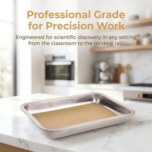 OUNONA Stainless Steel Laboratory Dissecting Pan: 12.2x8.3x1.6 Wax-Lined Biology Dissection Tray for Junior Senior Science Lab Teaching Supplies Instrument in Kuwait