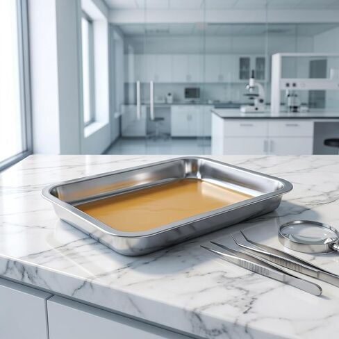 OUNONA Stainless Steel Laboratory Dissecting Pan: 12.2x8.3x1.6 Wax-Lined Biology Dissection Tray for Junior Senior Science Lab Teaching Supplies Instrument in Kuwait
