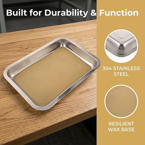 OUNONA Stainless Steel Laboratory Dissecting Pan: 12.2x8.3x1.6 Wax-Lined Biology Dissection Tray for Junior Senior Science Lab Teaching Supplies Instrument in Kuwait