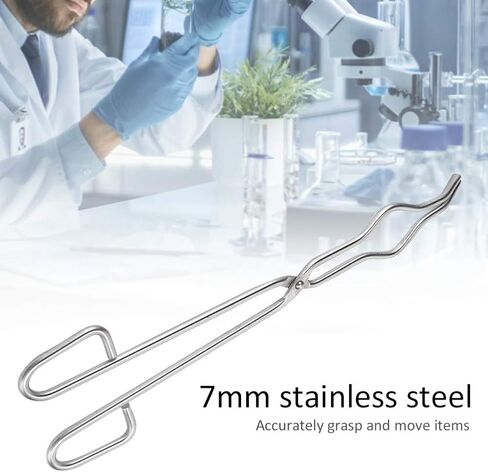 Jeanoko Stainless Steel Crucible Tongs Heavy Duty Professional Beaker Holding Clamp for Laboratory Supplies 15.7" AntiSkid Jaws for Scientists in Kuwait