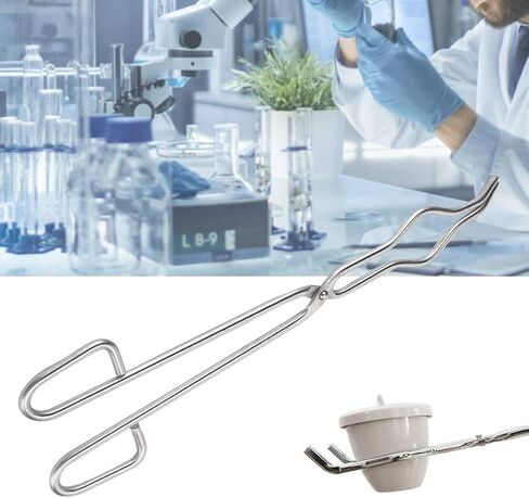 Jeanoko Stainless Steel Crucible Tongs Heavy Duty Professional Beaker Holding Clamp for Laboratory Supplies 15.7" AntiSkid Jaws for Scientists in Kuwait