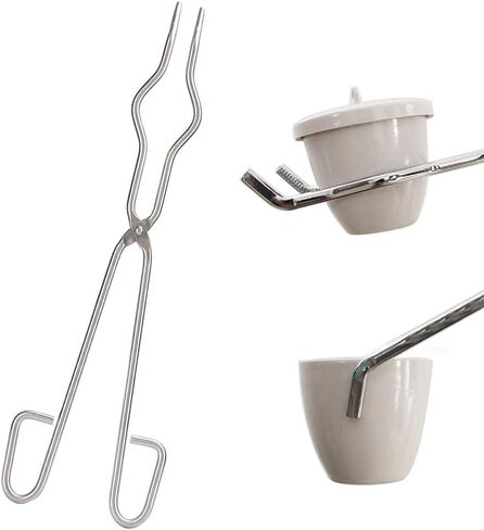 Jeanoko Stainless Steel Crucible Tongs Heavy Duty Professional Beaker Holding Clamp for Laboratory Supplies 15.7" AntiSkid Jaws for Scientists in Kuwait