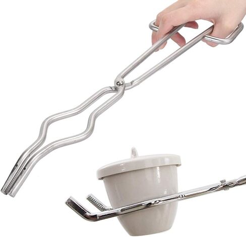 Jeanoko Stainless Steel Crucible Tongs Heavy Duty Professional Beaker Holding Clamp for Laboratory Supplies 15.7" AntiSkid Jaws for Scientists in Kuwait