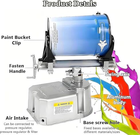 Air Operated Paint Shaker, Heavy Duty Air Powered Paint Can Shaker Machine with Adjustable Clamping, 700r/min Air Paints Shakers for Automotive and House Paints in Kuwait