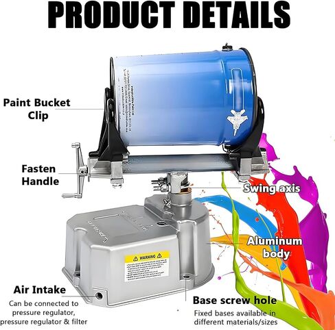 Pneumatic Paint Shaker, Air Powered Mixing Machine for 1-5L Inks, Adjustable Clamp, Ideal for Printing Factories, in Kuwait