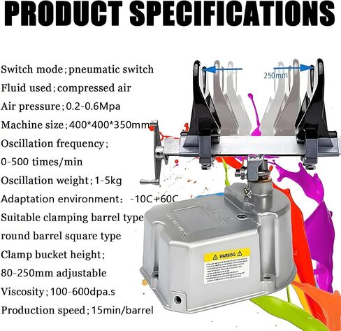 Pneumatic Paint Shaker, Air Powered Mixing Machine for 1-5L Inks, Adjustable Clamp, Ideal for Printing Factories, in Kuwait