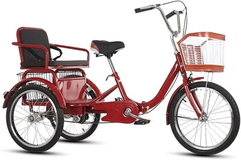 Large Pedal Tricycles,Go Out 3 Wheel Bikes,Tandem Bicycle with Rear Seat,General Cruiser Bike with Basket,Penumatic Tire in Kuwait