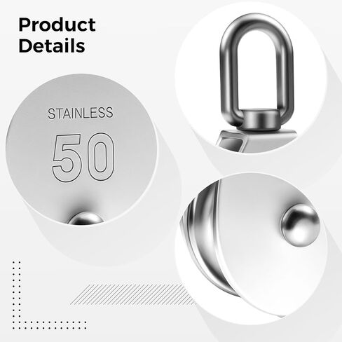 2 Pack Stainless Steel Pulley Block M50, Single Wheel Pulley with Swivel Eye Hook, Heavy Duty Lifting Pulley for Flag Pole Rope Wire Cable Systems, 304 Grade in Kuwait