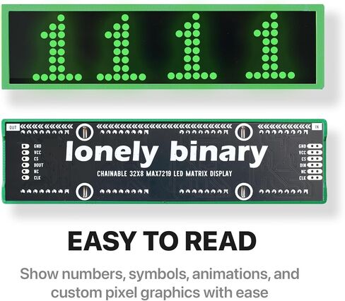 Lonely Binary 3-Pack 32x8 LED Matrix MAX7219 3-Color لـ Arduino ESP32 | وحدات حمراء وخضراء وزرقاء + حافظات مطبوعة ثلاثية الأبعاد؛ 256 مصباح LED لكل منها، SPI 5-pin، قابلة للتتالي؛ سطوع 16 مستوى؛ بيكو، STM32 in Kuwait
