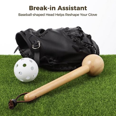 Wooden Baseball Glove Mallet, Softball Glove Mallet, One Piece Glove Mallet for Baseball and Softball Glove Shaping, Solid Construction for Breaking in Gloves in Kuwait