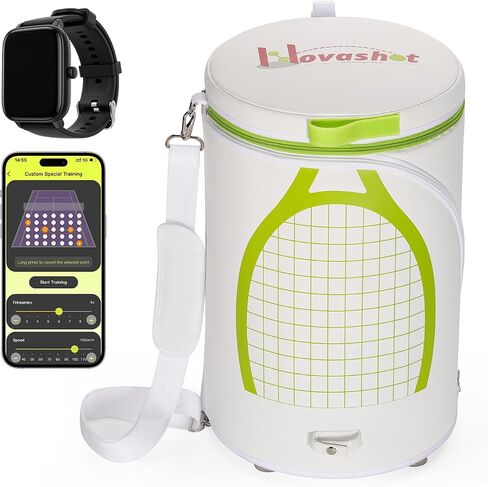 Portable Tennis Ball Machine(16.5Lbs), App-Contolled&Voice-Controlled Tennis Ball Launcher,130-Ball Capacity, 10000+ Drill Combinations,Max 75mph,4H Battery, Training Courses for All Skill Levels in Saudi Arabia
