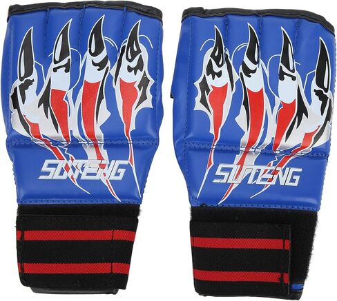 Pair Fight Gloves Half Finger Sweatproof with High Elastic Band for Punching Bag Fighting Competition - Cushioned Protection, Breathable Design, Training and Use in Kuwait